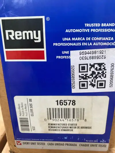 Rebuilt Toyota starter/solenoid. Suitable for 1984-1991 cars and trucks with 22R engines