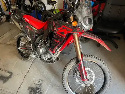 2021 Honda Rally 300 Outback motor trek topo wrap New handle bars and risers Rear cargo rack New bat...