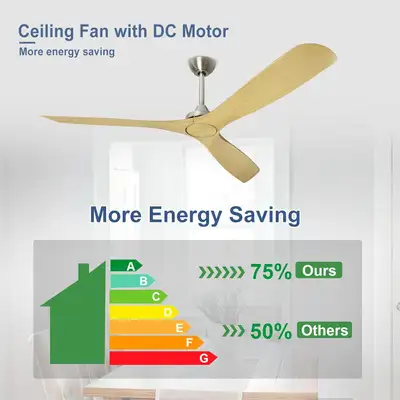 BvenuBigLite Ceiling Fan (No Light) - 52" 3 Blade Modern Black O, View more
