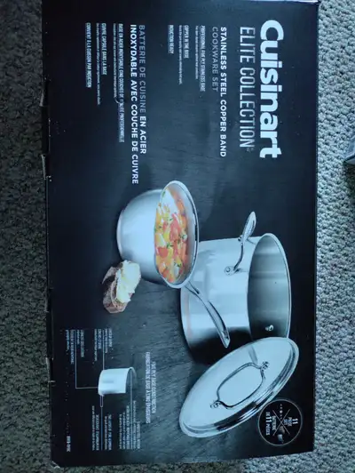 New Cuisinart 11 pieces Stainless steel copper hand cookware set, View more