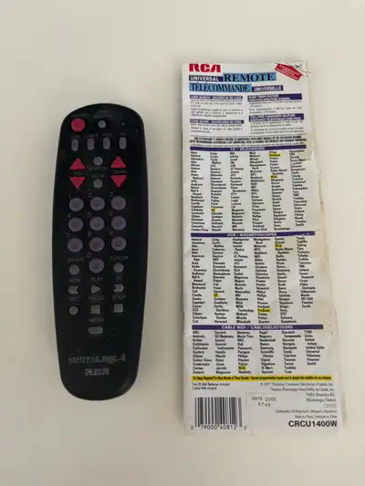Universal TV-VCR Remote / RCA Systemlink-4 / Télécommande, View more