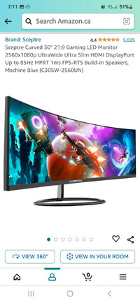 30 " Curved Screen Gaming  Monitor 