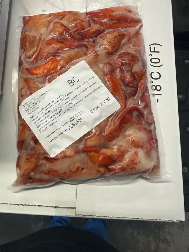 Cooked Lobster tails, claws and knuckles