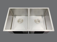 New in Box SMC Double Stainless Steel Sink w/Drains Model #D3218