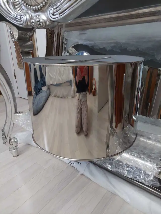 LG HEAVY RESTORATION HARDWARE  DRUM SHADE - POLISHED CHROME in Indoor Lighting & Fans in Markham / York Region - Image 5