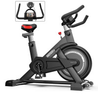 Indoor Exercise Bike with 44LBS Heavy Flywheel and Silent Belt