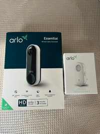 Arlo Essential wired video doorbell and Chime 2, brand new