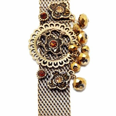 NEW - Golden Floral Tribal Stainless Steel Strap Bracelet in Jewellery & Watches in City of Toronto