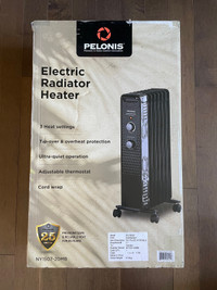 Pelonis: radiateur électrique mécanique à 3 réglages.  Neuf.
