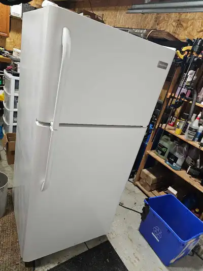 white Frigidaire top-freezer refrigerator, View more