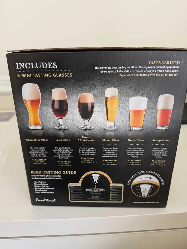 7 piece beer tasting glass set65680479636610121