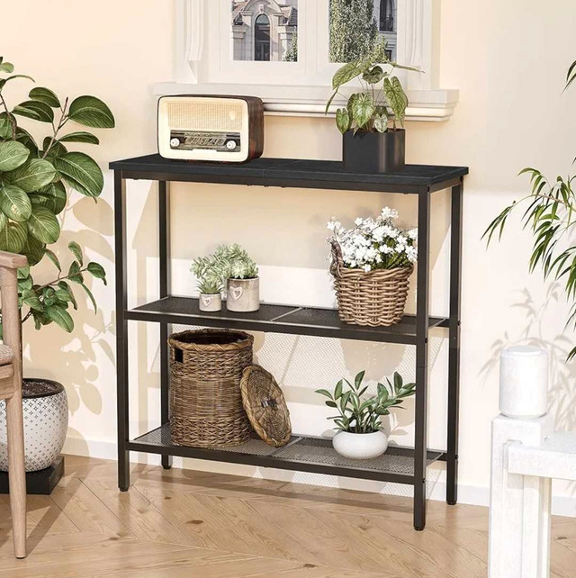 Black Metal and Wood Console Table with Three Shelves in Other Tables in Markham / York Region - Image 3