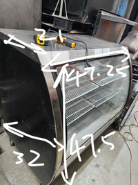 Stainless curve glass display cooler!110v! COLD