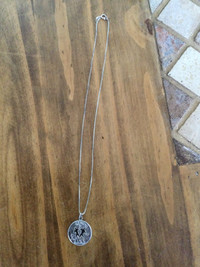 Sterling Silver 18” Chain with Gemini Pendant 