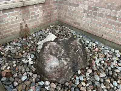 Garden stone fountain and big beach stones, View more