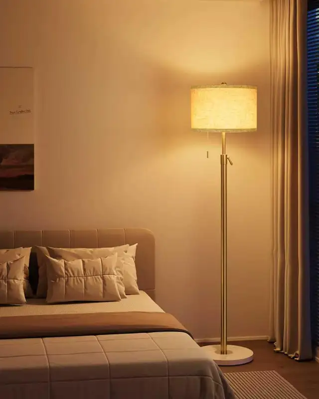 Floor Lamp Living Room Standing Marble Base 3 Way Dimmable Gold in Indoor Lighting & Fans in Oshawa / Durham Region - Image 10