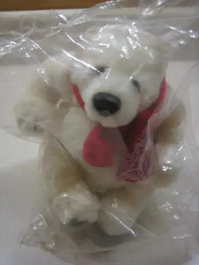 2007 Coca Cola 7" Plush White Polar Bear with Red Scarf NIP. New in Original Shrinkwrap, Unopened. 7...