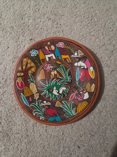 Vintage Authentic Handmade Oaxacan Clay 7" Wall Plate, View more