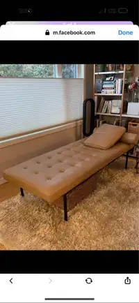 EQ3 leather chaise bench