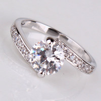 Lab Created Diamond Wedding Engagment Gold Ring Set