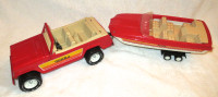PAST and PRESENT ANTIQUES " STOLEN " TONKA JEEP - BOAT & TRAILER