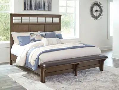 New Shawbeck King Size Panel Bedframe *Reg. $1199*, View more