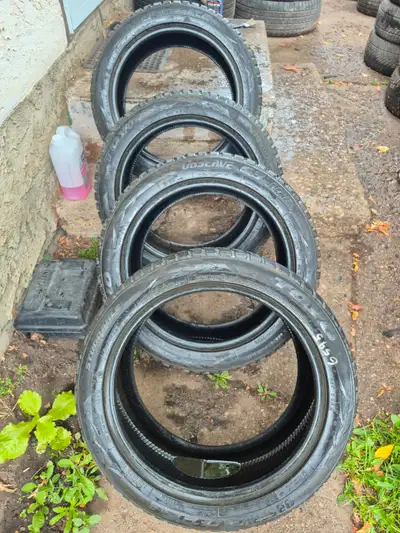 245/45R18 Toyo observe G3-Ice winters 2 have 9/32" tread, 1 has 8/32, and 1 has 7/32" and some extra...