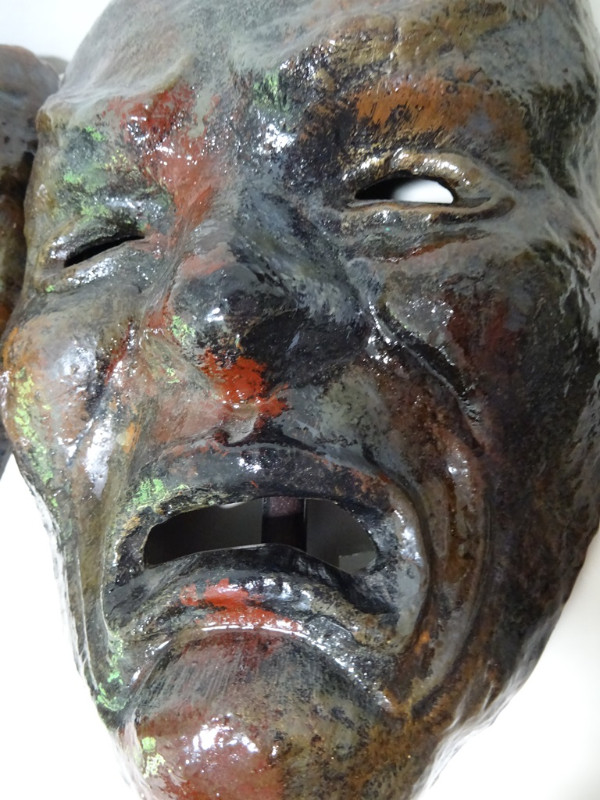 RAKU Comedy and Tragedy LARGE with HANDLES beautiful THEATER in Arts & Collectibles in Cambridge - Image 2