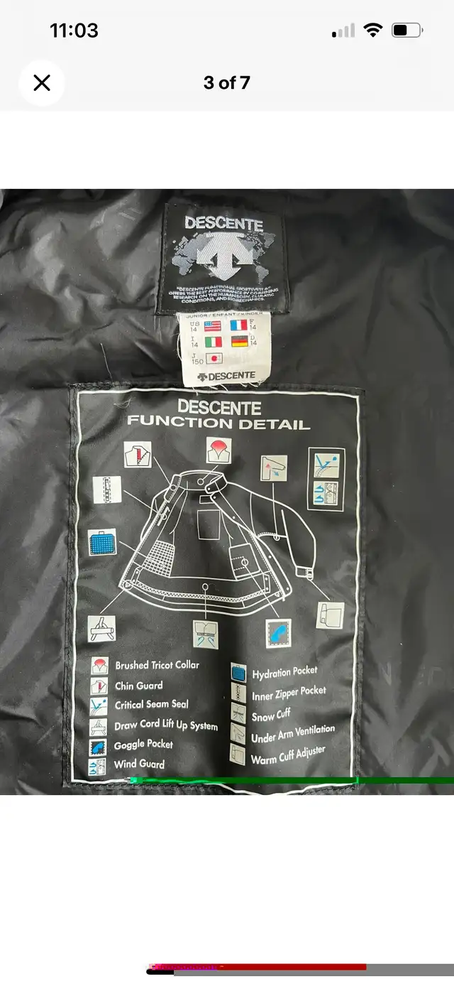 Junior Size 14 Descente Ski Jacket / vest Boys Girls Snowboard in Ski in Kingston - Image 4