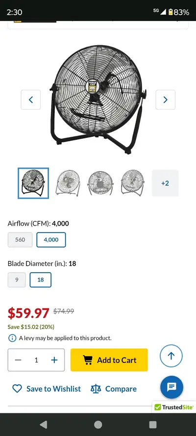 New industrial fan 18" Brampton sw L6Y4R5 , View more