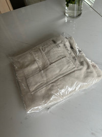 New look cord straight fit cargos in stone 