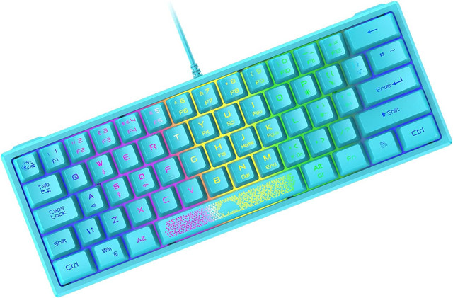 ZIYOU LANG K61  Gaming Keyboard Mini Portable with Rainbow RGB in Mice, Keyboards & Webcams in Belleville - Image 4