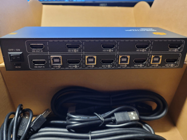 Greathtek GHT-S7412H2  HDMI 4 port dual monitor USB KVM switch in Mice, Keyboards & Webcams in Markham / York Region - Image 3