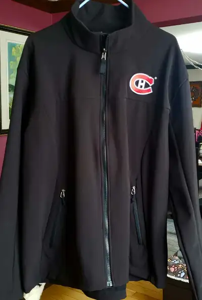 MANTEAU Noir imperméable pour Homme avec LOGO des Canadiens, View more