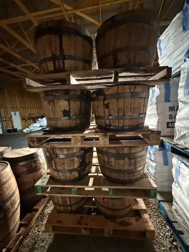 half whiskey planter barrels in Outdoor Décor in Lethbridge - Image 4