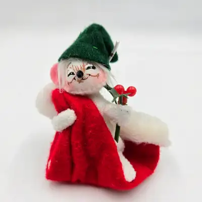 Annalee Christmas Mouse Ornament Santa Stocking Cap Hat 2007 Rea, View more