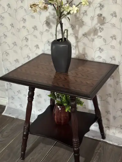 Refinished Antique Solid Wood Occasional Table, View more