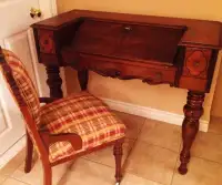 Antique cherry SPINET Secretary Desk w/Chair