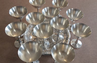 Set 12 Salem Portugal Cups Goblets Chalices  Silver PL. metal