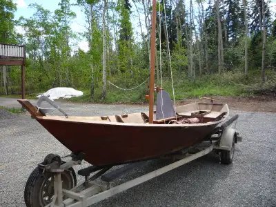 Wooden Sail boat handmade with Mahogany. This sail boat belonged to an old man witch sadly passed aw...