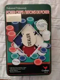 poker chips and blackjack tabletop cover, all brand new