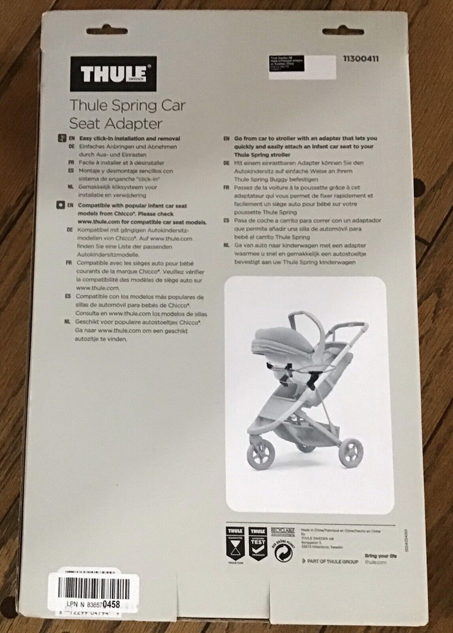 THULE spring car seat adapter (Chicco) model 11300411 in Strollers, Carriers & Car Seats in Dartmouth - Image 2