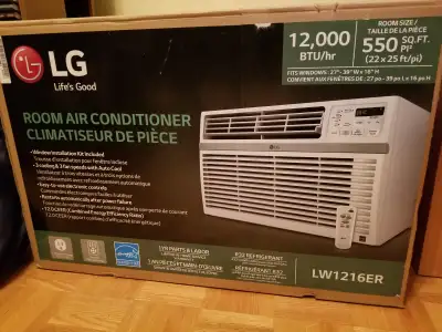 LG 1200 BTU hardly used window air conditioner, View more