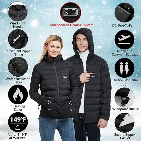 BNWT Womens Mens Size S Heated Jackets with Battery Pack 7.4V in Multi-item in City of Toronto - Image 4
