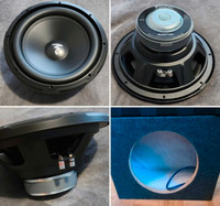 Focal 12” Car Audio Subwoofer with sub box enclosure. Amps avail