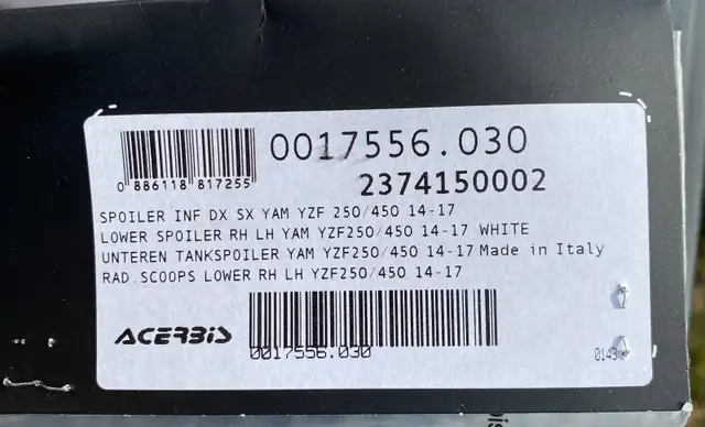 Side Panels Yamaha YZ WR 2014-2019 - brand New in Motorcycle Parts & Accessories in City of Toronto - Image 3