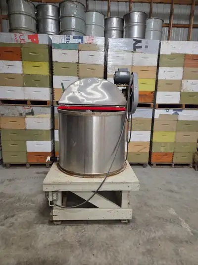industrial stainless steel honey extractor for 30 frames in good condition just have grown out of th...