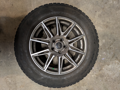 Selling 225/65R17 Goodyear Nordic Winter Tires with alloy rims. Used 1 season, almost like new. Bolt...