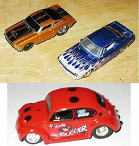 Jada diecast Camaro, Mustang, Volkswagen Beetle