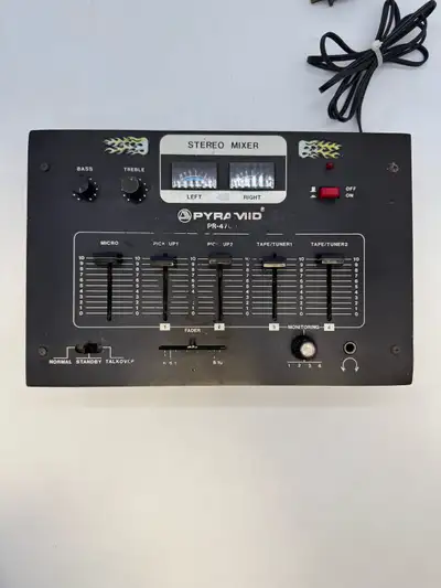 Pyramid PR-4700 Vintage Stereo Audio Mixer 5-Channel Tested Work, View more